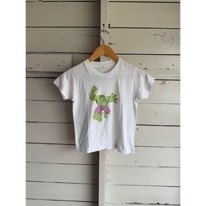 Vintage 1980 Marvel Comics Incredible Hulk Kids T-Shirt White Size L 10-12 80s